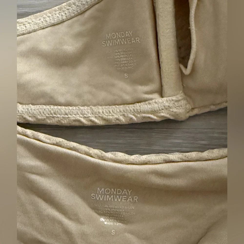 Monday Swimwear Beige Textured Bikini Set